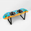 Surf City Skatebowl XL Tall | Elevated Dog Feeder | Raised Skateboard Dog Bowl Stand, Stainless Steel Bowls