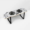 Doodle Skatebowl XL Tall | Elevated Dog Feeder | Raised Skateboard Dog Bowl Stand, Stainless Steel Bowls